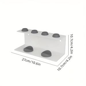 TEMU 1 헤어드라이어 홀더, 드릴 없는 블로우 드라이 랙, 가정용 욕실, 화장실, 이발소 등에 적합, 전문 전기 클립보드, 컬링 아이언 보관대, 흑백 2가지 옵션, 액세서리 브래킷 4개 포함, 홈 데코, 일상 필수품, 선반|욕실선반|다리미|수납정리함