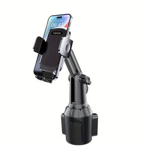 TEMU YWOR 조절 가능 자동차 컵 홀더 전화 마운트 - 방수 레벨이 있는 ABS 삼각대, 360° 회전, 확장 가능한 베이스, 미끄럼 방지 패드, 자동차 유형에 적합 - 모든 스마트폰과 호환 - 조절 가능한 기능이 있는 타원형 장치 마운트
