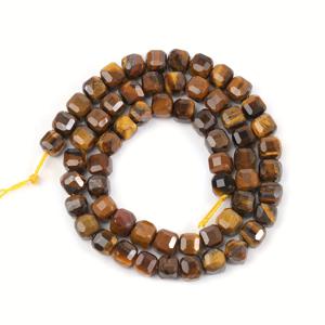 TEMU 61개 JILKOL 천연 타이거 아이 보석 구슬 - 5mm 사각 큐빅 컷팅 스페이서 비즈, 골드 브라운 스트라이에이션 & 인클루전 포함, DIY 주얼리 만들기용 내구성 있는 루스 비즈, 팔찌·목걸이 제작, 공예 재료 및 선물, 고급 보석 디자인, 고품질 비딩 액세서리, 비딩 애호가를 위한 스페이서 비즈