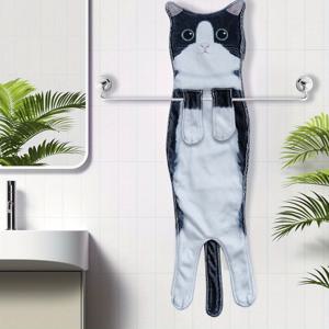 TEMU 귀여운 고양이 모양 걸이형 손수건, 욕실 주방용 재미있는 고양이 손수건 - 초흡수, 장식적이고 기능성 주방/욕실/현관용, 360gsm, 주방 수건, 크리스마스, 어머니날 여성을 위한 재미있는 선물, 현관 장식,고품질 폴리에스터,내구성 있는 소재,애완동물 애호가,휴일 쇼핑객