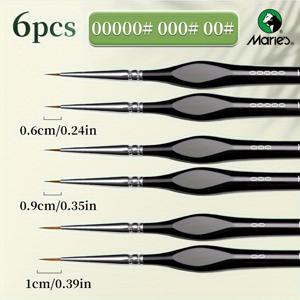 TEMU 마리의 고품질 미니어처 합성 페인트 브러시 삼각형 손잡이 포함: 예술가 및 취미인을 위한 완벽한 제품 - 아크릴, 수채화, 공예, 모델, 미니어처 피규어, 계란, 바위 등을 위한 5/0, 3/0, 2/0 브러시 3/6개 포함