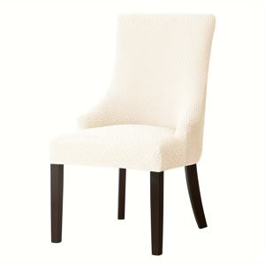 TEMU 모던 자카드 스트레치 다이닝 체어 커버, 탄성 밴드 장착 의자 보호대, 미끄럼 방지 그립, 기계 세척 가능 폴리에스터 및 스판덱스 블렌드 원단, 160-180g 무게 - 1개 팩