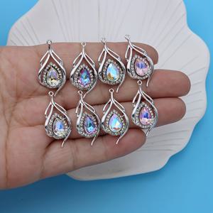 TEMU 믹스 8개 잎방울 반짝이는 화이트 컬러, 반짝이는 핑크 컬러, 반짝이는 퍼플 컬러, 반짝이는 옐로우 잎 펜던트 소규모 비즈니스 용품 UV 화이트 골드 실버 도금 잎 참 장식, 주얼리 만들기 팔찌 귀걸이 액세서리 DIY 수공예용