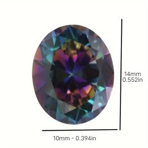 TEMU 1pc 글램 스타일 8카트 오발 컷 7컬러 이미테이션 지르코니아 인조 보석, 10*14mm 보석 액세서리 및 부품, 화이트웨어 빈 돌