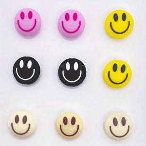 TEMU 9개 혼합 색상 스마일 페이스 실리콘 매치 비즈 DIY 팔찌 키체인 수제 공예 랜야드 크로셰 바늘 고무 포컬 비즈 목걸이 귀걸이 선물 만들기용 루즈 스페이서 비즈 세트