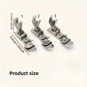 TEMU 3개 세트 재봉틀용 밑단 밑창 세트 - 조절 가능한 1mm/2mm/3mm 스티치 폭, 곡선 및 주름 스커트에 이상적, 평평한 프레서 풋과 호환 가능, 허리, 프레서 풋 스커트