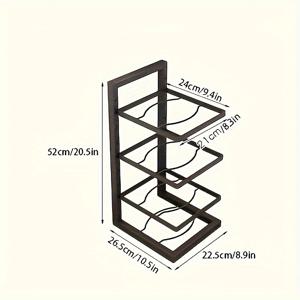 TEMU 조절 가능한 스테인리스 스틸 냄비 랙 - 4단 멀티티어 주방 정리대, 독립형, 철재, 가정 및 레스토랑용, 공간 절약 디자인