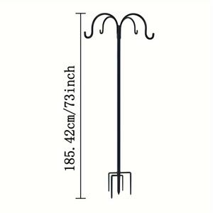 TEMU 헤비듀티 아웃도어 셰퍼드 훅 - 4-훅 디자인 & 5-클로 플러그 - 방청 블랙 파우더 코팅, 곡선형 가든 조명 스탠드, 웨딩/플라워 행잉 선반, 식물용 - 행잉 바스켓, 새 먹이통, 야외 장식용 쉬운 설치 - 문, 벽, 울타리용 튼튼한 다목적 훅 - 정원, 파티오, 발코니에 이상적 - 내구성과 안정성, 셰퍼드 가든 훅