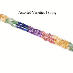 TEMU 1줄, 다색 천연석 비즈, 스타일 불규칙 오벌 비즈, 0.6-0.7cm, DIY 남성 여성 목걸이 팔찌 족쇄 액세서리, 보석 만들기에서 창의력을 발휘 - 새해 크리스마스를 위한 이상적인 공예 선물, 비즈 길이 약 35-37cm