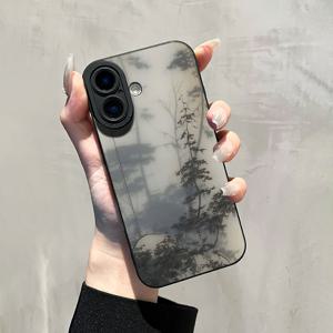 TEMU 아이폰 16 15 14 11 Pro Max XS XR SE 인기 실리콘 내충격 딥 마운틴 패턴 휴대폰 케이스 2024 새 크리스마스 트렌드 휴대폰 케이스 TH1