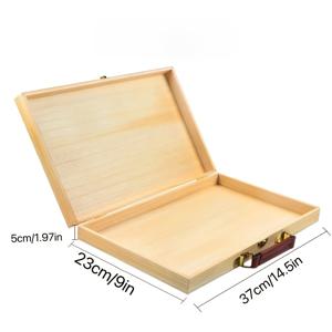 TEMU 살구색 솔리드 파인우드 휴대용 페인팅 박스, 탈착식 브러쉬 홀더 및 색상 혼합 트레이가 포함된 다기능 아트 보관 케이스