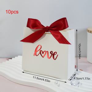 TEMU 10개 우아한 미니 러브 선물 상자 (하트 디자인) - 사탕, 초콜릿, 작은 선물을 위한 종이 선물 봉투 - 새틴 리본 포함 - 결혼식, 기념일, 생일, 데이 파티 선물 및 선물 포장에 이상적