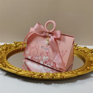 TEMU 10개 세트 우아한 꽃무늬 캔디 박스 (리본 & 진주 장식) - 결혼식, 기념일, 생일, 발렌타인데이 등에 완벽한 종이 선물 포장용 - 파티 용품 및 할로윈 선물 포장