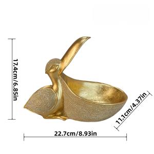TEMU 1개 아트 데코 레진 펠리컨 조각상 책상 조각상, 다기능 알파벳 동물 테마 장식용 그릇, 열쇠, 시계, 간식 및 사탕용, 거실, 침실, 현관, 홈 조직 및 장식에 이상적, 크리스마스와 데이에 완벽한 선물, 할로윈 장식, 가을 홈 데코 수집용 조각상