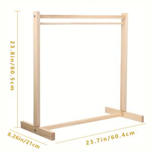 TEMU 1pc, 23.8인치 나무 애완동물 옷걸이, 클래식 애완동물 옷장 정리함, 미니어처 옷 전시대 또는 장난감 집 액세서리, 애완동물 옷 또는 간식 전시를 위한 텐션 설치