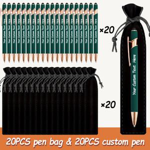 TEMU 20개 맞춤형 고급 소프트 터치 펜과 블랙 펜 케이스, 고무 라운드 볼펜, 개인화된 필기 도구, 이름 및 회사 웹사이트 조각에 적합, 남성, 기념일, 크리스마스, 생일 선물, 문구용품에 이상적인 선택