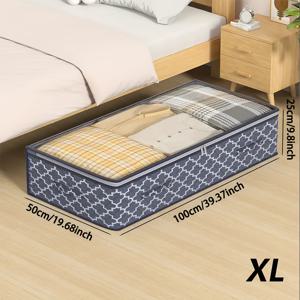 TEMU 1개 침대 옆 수납 - 휴대용 강화 침대 바닥 수납 가방, 접이식 옷 수납 상자, 방진 및 정리 상자