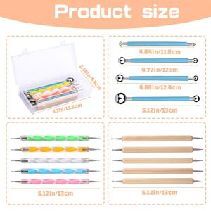 TEMU 14개 도트 도구 세트 및 보관함 - 스테인리스 스틸 볼 , 로크 페인팅, 도자기, 점토 모델링 및 네일 아트 엠보싱용