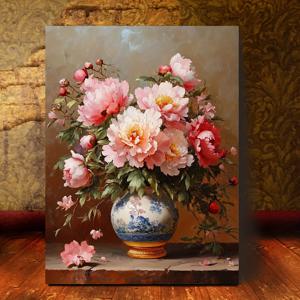 TEMU 우아한 모란 꽃 캔버스 벽 예술 - 11.8