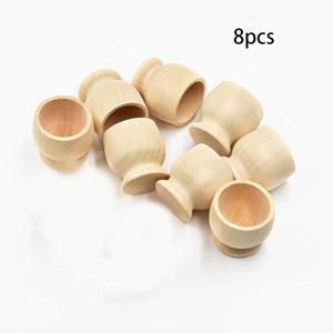 TEMU 8-팩 미완성 나무 컵 블랭크 DIY 공예, 비즈 모음 및 부활절 달걀 홀더 프로젝트용
