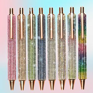 TEMU 4개 세트 럭셔리 반짝이는 라인스톤 장식 라운드 볼펜, 학교 및 사무실에 완벽한 선택, 선물용 컬러 랜덤