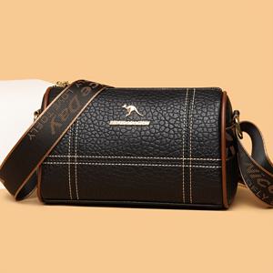 TEMU 조절 가능한 스트랩, 지퍼 클로저, 패브릭 라이닝, 엣지 페인트가 있는 패션 블랙 크로스바디 백, 다용도 커뮤터 백