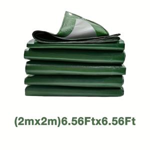 TEMU 헤비듀티 그린 레인 타프 - 12밀 다목적 고품질 폴리에틸렌 타포린 커버, UV 차단, 내구성 강한 고품질 원단, 금속 고리 및 강화 가장자리, 야외 커버링 및 캠핑용