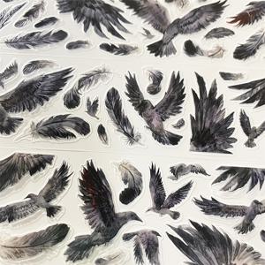 TEMU 까마귀 깃털 와시 테이프, 39.4