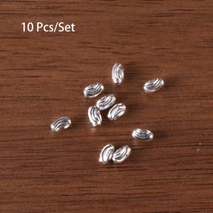 TEMU 925 실버 올리브 모양 비즈 10개, 곡선 아크 패턴 디자인, 보석 만들기, 팔찌 및 목걸이 부품