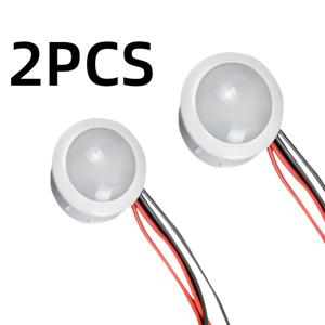 TEMU 2팩 PIR 운동 감지 센서 감지기, 12V/24V DC 적외선 인체 유도, 미니 LED 조명 제어, 플라스틱, 구리 접촉, 크림프 종결, 하드와이어 룸 전기, 배터리 없음, 스마트 실내 램프 스위치