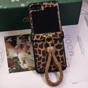 TEMU 레트로 프린트 인조 가죽과 인공 장착 스트랩 란야드 모바일 폰 보호 커버, 삼성 플립 6, 플립 5, 플립 4, 플립 3 5G 접이식 모바일 폰용|휴대폰케이스|핸드폰스트랩