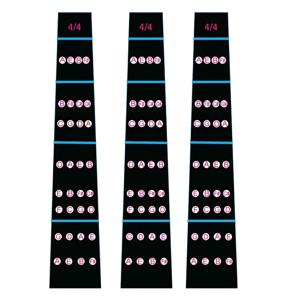 TEMU 3개 JIEXIYUE 초보자 바이올린 지판 노트 가이드 스티커 - 블랙과 핑크 노트, 사이즈 4/4, 3/4, 1/2, 1/4, 1/8, 쉬운 스케일 학습용, 바이올린 액세서리