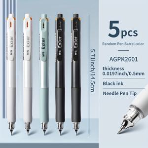 TEMU 3/5/8개 M&G 젤잉크펜, 니들팁 0.mm 극세필, 부드러운 그립과 매끄러운 글씨감, 포켓클립이 있는 고급형 문구용품, 블랙 잉크 빠른 건조 pens