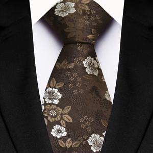 TEMU 남성과 여성을 위한 커피 줄무늬 꽃 매듭, 거리 비즈니스 캐주얼 일상 착용에 완벽합니다.