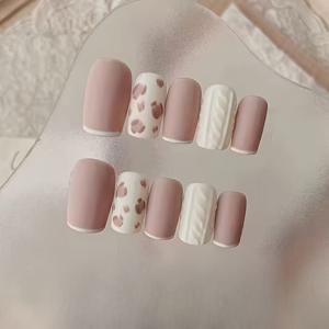 TEMU 10개의 손수 제작된 프린트 네일 아트 작품 세트, 새로운 스타일을 위한 완벽한 선택입니다. 파티, 댄스, 일상적인 착용에 적합하며 재사용 가능합니다.|네일아트