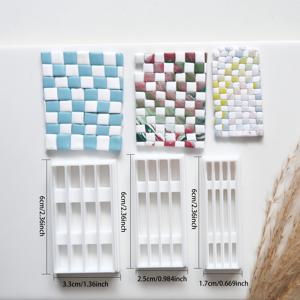 TEMU 3pcs 기하학적 체커보드 소프트 클레이 모양 - 고정밀 폴리머 클레이 귀걸이 및 패ンデ트 제작용 플라스틱 절단 도구, 조각 공예용 귀걸이 및 장식품 제작에 이상적, 귀걸이 제작 용품|생동적인 패턴|내구성 있는 플라스틱