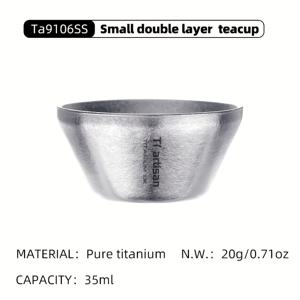 TEMU 티아르타인 35ml 티타늄 여행 머그 - 더블 월, 절연, 휴대용 티 컵, 오렌지 보관 가방, 가벼우면서 내구성이 뛰어난 야외 및 캠핑 사용, 캠핑 필수품 | 모던 여행 머그 | 내구성 있는 컵