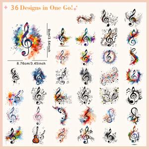 TEMU 36개/세트 음표 DIY 다림질 DTF 전사 스티커 세탁 가능 열전사 디자인 프레스 데칼 플라스티솔 패치 DIY 의류 티셔츠 마스크 청바지 백팩용, 패브릭 장식,창의적인 전사,트렌디 스티커,오래 지속되는 프린트,내구성 있는 전사,의류 장식,아이론 패치,패션 다이어,창의적인 취미 활동가들