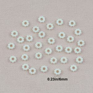 TEMU 1000개 6mm 화이트 아크릴 라운드 비즈 - 보석 만들기, DIY 공예, 네일아트, 폰케이스 장식용 - 내구성 있는 데코 액세서리, 스페이서 비즈, 광택 마감, 핸드메이드 아티스트용