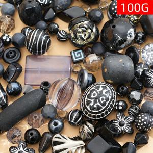 TEMU 50/100g 블랙 바로크 미ックス 비즈 DIY 공예, 팔찌, 목걸이, 폰 찬스, 비즈 펜, 핸드백 및 백팩 - 일상적인 착용에 이상적이고 완벽한 선물 아이디어, 귀여운 비즈