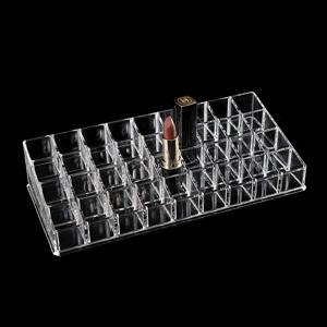 TEMU 36칸 아크릴 립스틱 정리함 - 투명 메이크업 박스 및 타투 잉크 컨테이너, 곰팡이 방지 플라스틱 보관 케이스, 화장품, 색소 및 액체용, 카운터탑 디자인, 전원 불필요한 코스메틱 스토리지 박스