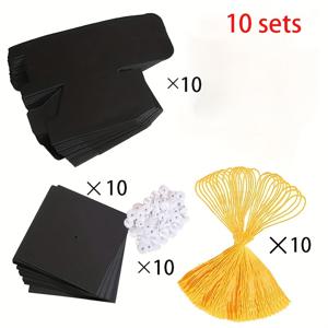 TEMU 졸업 파티용 박스 40개 세트 - 태슬 모자 디자인의 축하 선물 포장 상자, 졸업식, 생일 및 결혼식 장식용 갈색 종이 선물 상자, 우아한 축하 액세서리, 고품질 종이 재질, 크리스마스, 할로윈