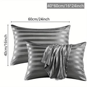 TEMU 2개 세트 베개커버, 새틴 패턴, 봉투형 클로저, 매우 부드럽고 편안한 헤어 및 라이트 베이지색 호텔 품질의 우아한 침구용 베개 보호 커버, 가정, 침실, 학교, 호텔 장식에 적합