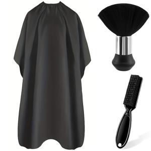 TEMU 목걸이 더스터 브러시와 바버 브러쉬가 있는 헤어 커팅 이발사 망토, 전문적인 미용실 머리 자르기 스타일링을 위한 청소 용품