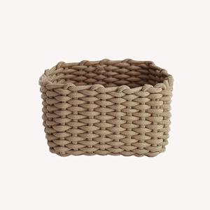 TEMU 로프 스토리지 바스켓, 두꺼운 로프 디자인의 멀티펑셔널 위커 수납함, 메이크업 립스틱 정리용 아이섀도우 데스크트레이 사무실 책상 정리 및 욕실 필수품 정리에 적합