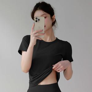 TEMU 봄/여름 여성 캐주얼 스포츠웨어 세트 2종, 통기성 메쉬 반팔 상의와 하이웨이스트 러닝 요가 쇼츠 - 조깅, 피트니스, 스튜디오, 일상복 - 완벽한 새해 발렌타인데이 선물