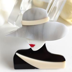 TEMU 스타일리시 핸드메이드 아크릴, 레트로 스타일 심플한 아크릴 브로치, 모델용 우아한 패션 액세서리, 스카프 및 의류 가방에 완벽 카테고리: 여성의 독특한 버튼과 브로치