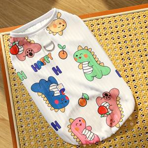 TEMU 사계절용 스트레치 가능한 강아지 & 고양이 의류 - 소형부터 XL 사이즈까지의 테디, 골든 리트리버 및 애완동물용 통기성 좋은 그래픽 민소매 옷, 손세탁 전용