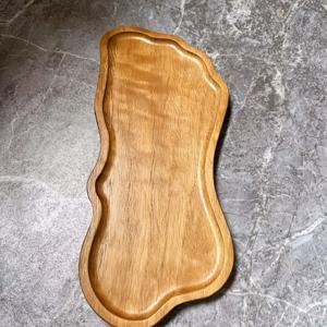 TEMU 빈티지 목재 장식 트레이 세트 - 손수 짠 줄무늬 패턴, 폴리시드 마무리, 샐러드, 차, 촛불 디스플레이, 커피 테이블에 이상적 - 크리스마스, 할로윈, 농가 식품 보관, 생일 및 휴일 축하에 이상적 - 전기 필요 없음, 배터리 없음, 농가 스타일, 가정 장식용 트레이