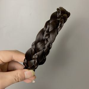 TEMU 여성을 위한 수제 짠 헤어 헤드밴드 - 패션적인 휘어진 헤어 액세서리, 라이트 브라운, 일상적인 착용, 파티, 포토샷, 코스플레이에 완벽